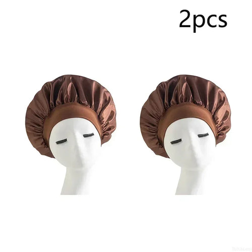 Bonnet Sleeping Cap Nightcap High Elastic Wide Brim Satin Night Hat