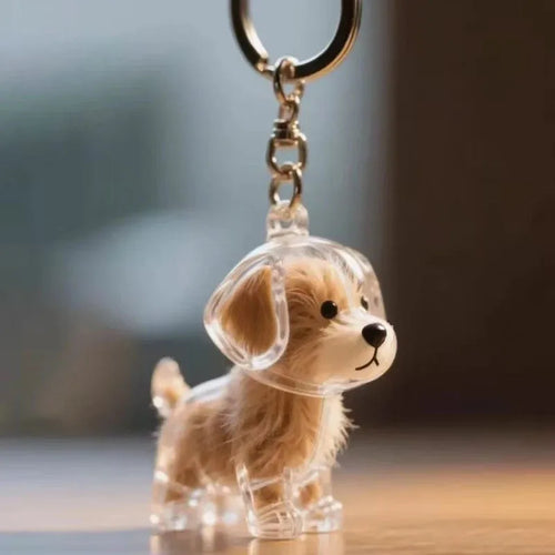 Transparent Cute Cat Keepsake Keychain Lovely Dog/Cat Shape Pet Hair