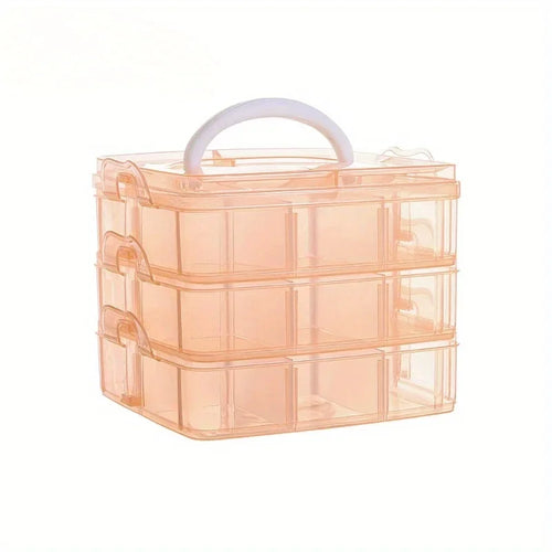 3-layer 18 Compartment Transparent Storage Box, Jewelry and Toy