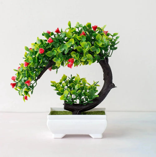 Artificial Plants Bonsai Simulated Tree Potted Plants Fake Flowers