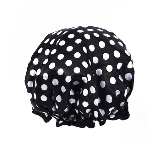 Waterproof Shower Cap for Women – Leopard Print Reusable Bath Hat to