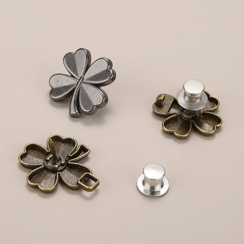 1/2 Pair Jeans Button Adjustable Clips for Pant Skirts Waist Tightener