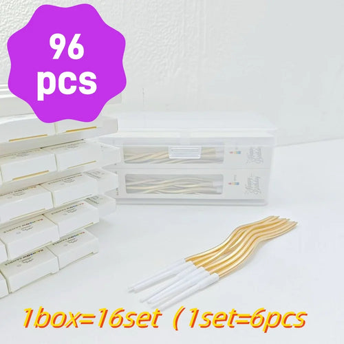6/12/48pcs Birthday Candles Spiral Cake Candles  Long Thin Cake