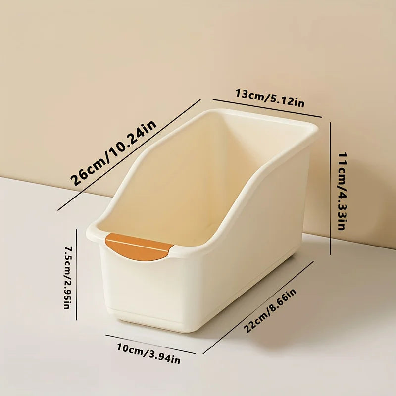Curved Plastic Storage Bins Set - Multipurpose Home Organization Boxes