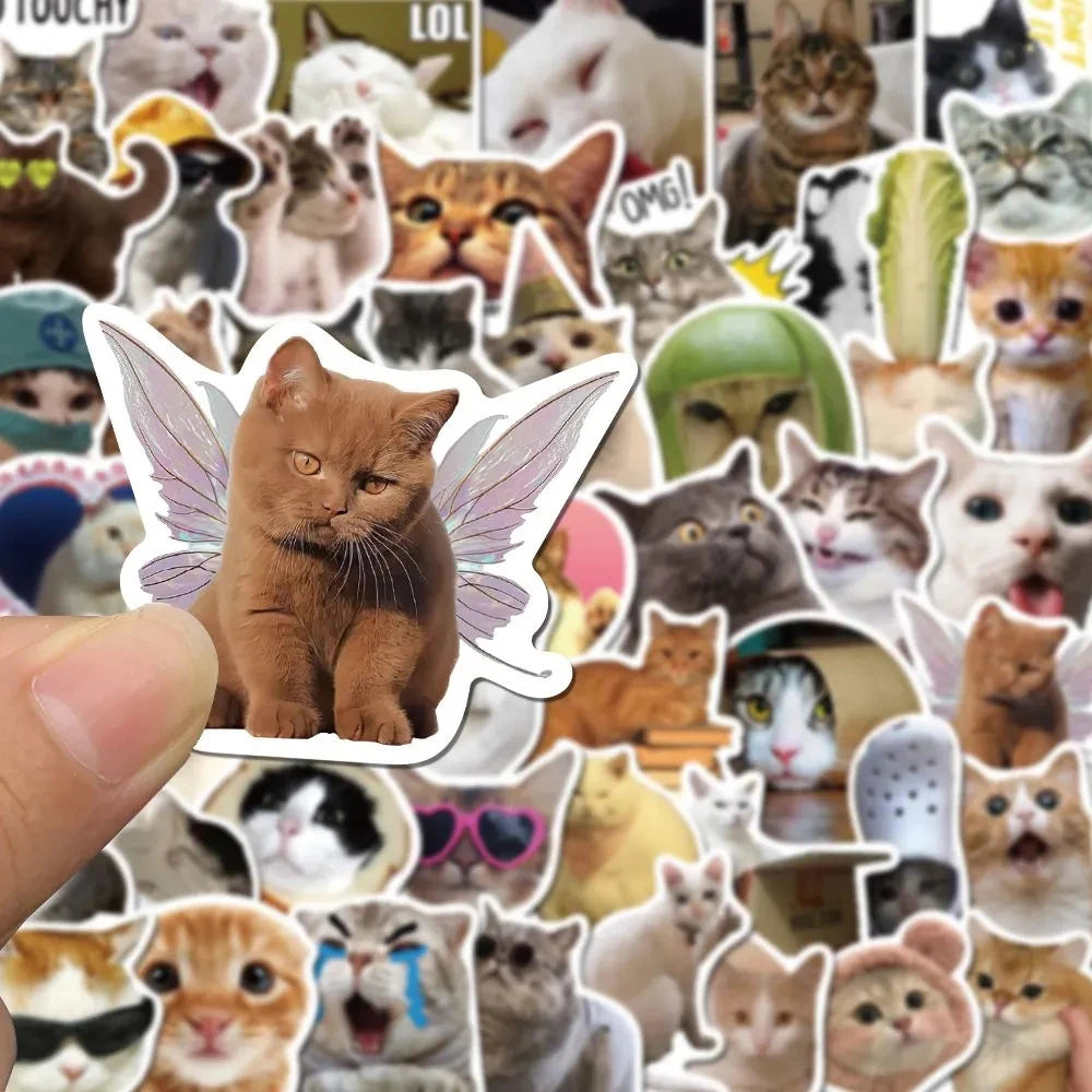 10/30/50PCS Kawaii Love Cat PVC Sticker Aesthetic Children's Korean