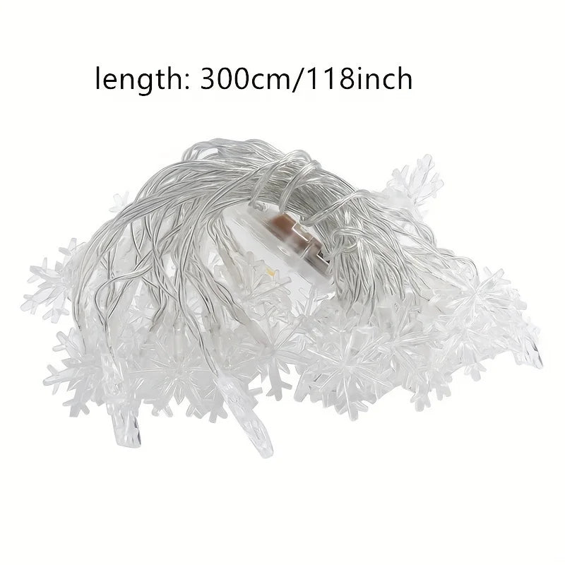 3m LED Snowflake Curtain Lights, Romantic Christmas Curtain String