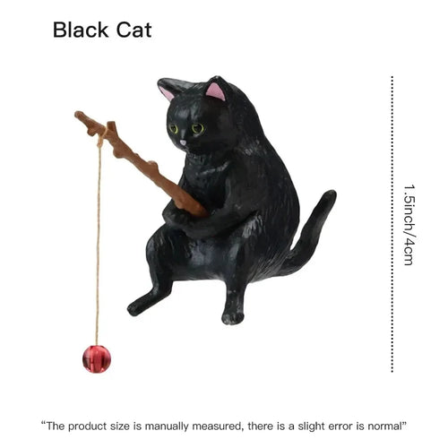 Fishing cat Car Interior Decoration Cute Resin With Pipe Glasses Auto