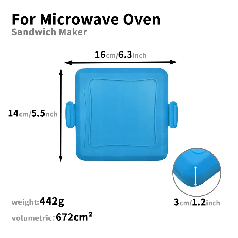 1pc Food Grade Silicone Easy-to-Use Microwave Sandwich Maker with