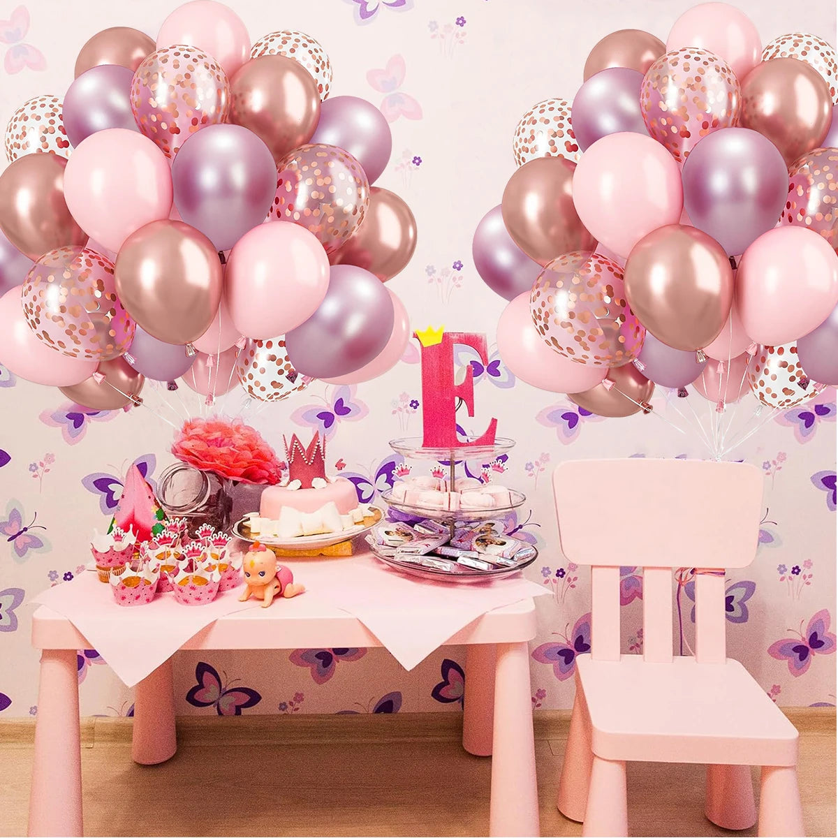 31/36/37/51/101Pcs Metallic Balloons Pearl White Latex Balloon Gold