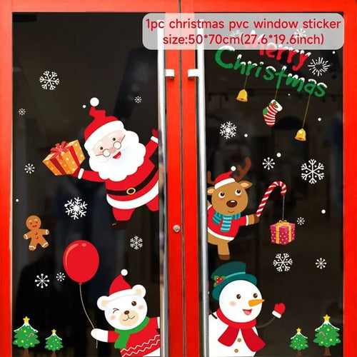 Christmas Window Stickers Merry Christmas Decorations for Home 2025