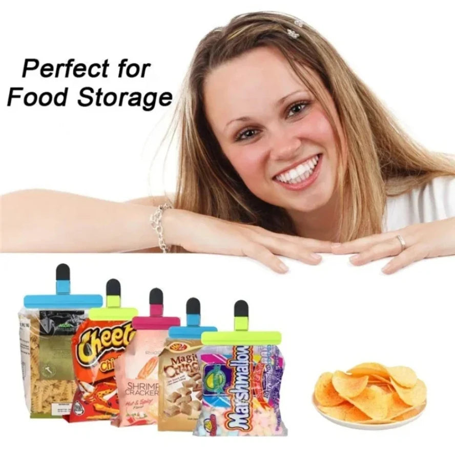 6pcs T-type Kitchen Food Sealing Clip, Household Tea Snacks Plastic