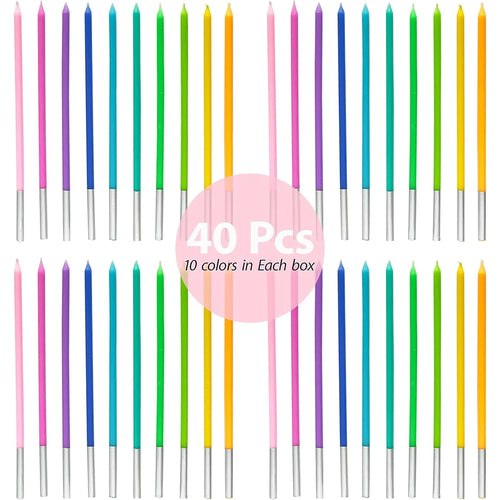 6/12/48pcs Birthday Candles Spiral Cake Candles  Long Thin Cake