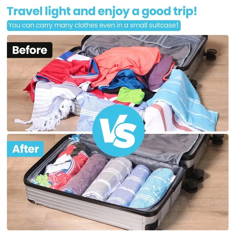 Travel Compression Bags, Roll Up Travel Space Saver Bags for Luggage,