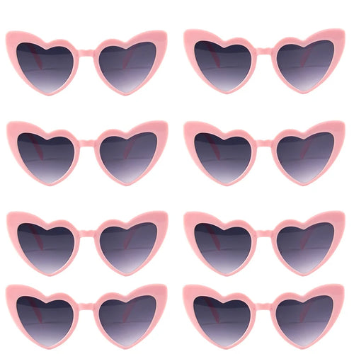 Bachelorette Party Heart Shaped Glasses Black White Pink Avocado Green