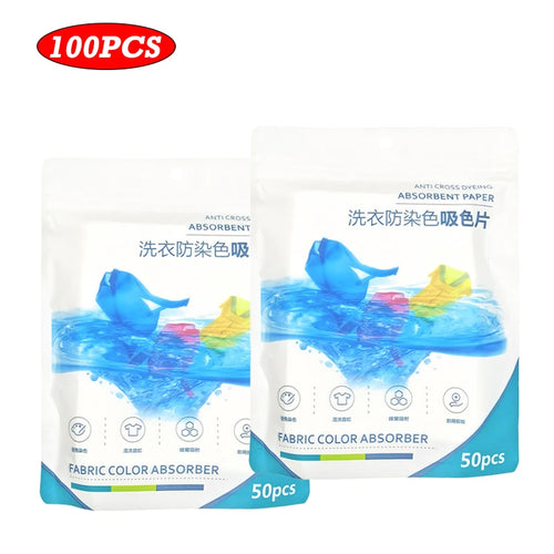 50/100/200PCS Laundry Color Absorbing Paper Anti-dyeing Laundry