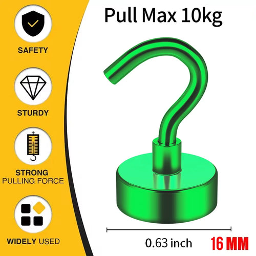 3/6Pcs Magnetic Hooks Heavy Duty, 25 LBS Strong Magnets with Metal