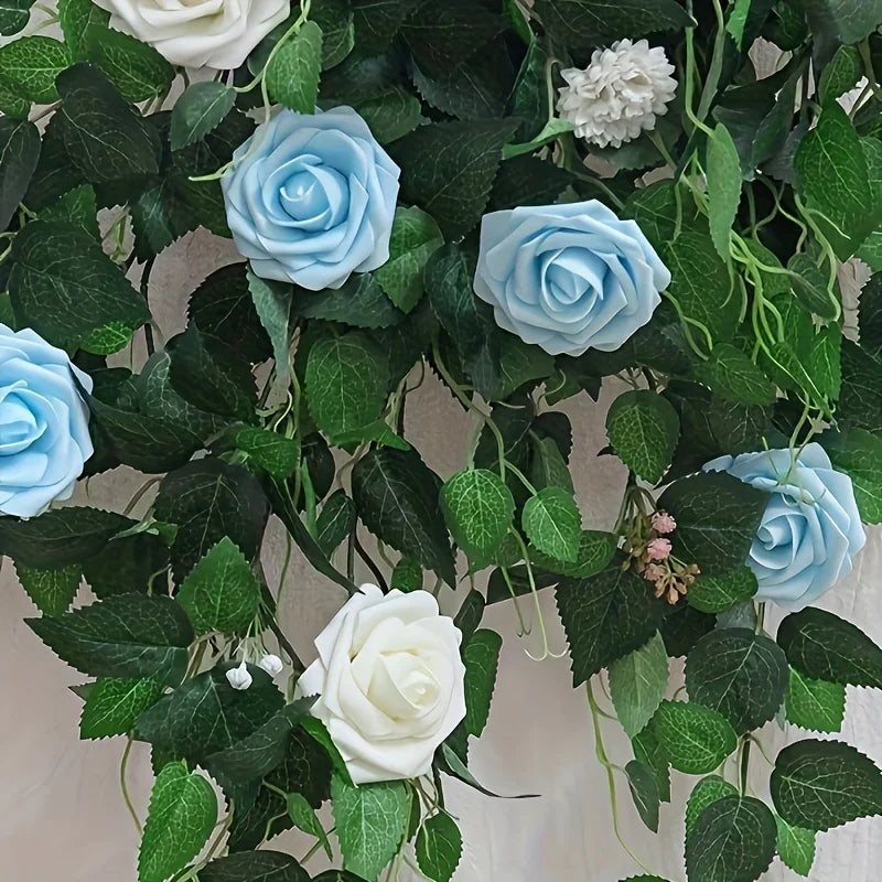 25pcs Artificial Flowers, Fake Flowers Roses W/stem For DIY Wedding