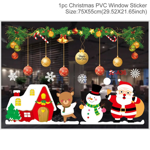 Christmas Window Stickers Merry Christmas Decorations for Home 2025