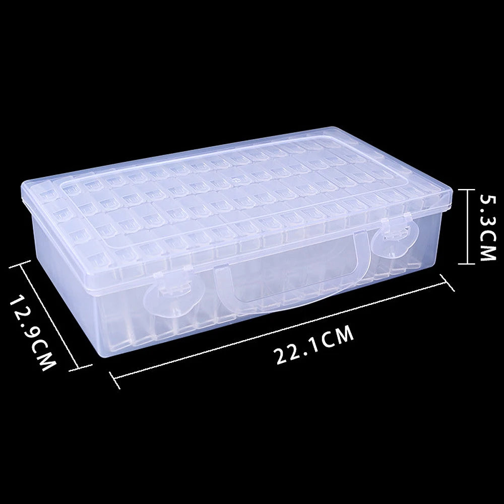1pc 28/32/48/56/64 Slots Plastic Storage Box, DIY Diamond Painting