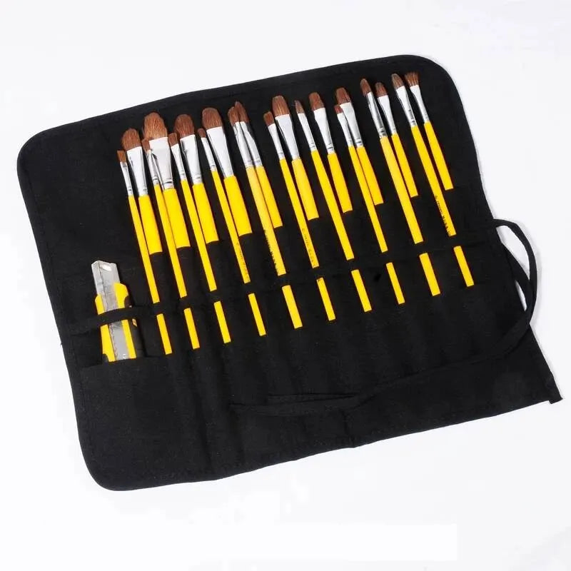 Painting Brushes Canvas Storage Bag, 22 Slots Watercolour and Gouache