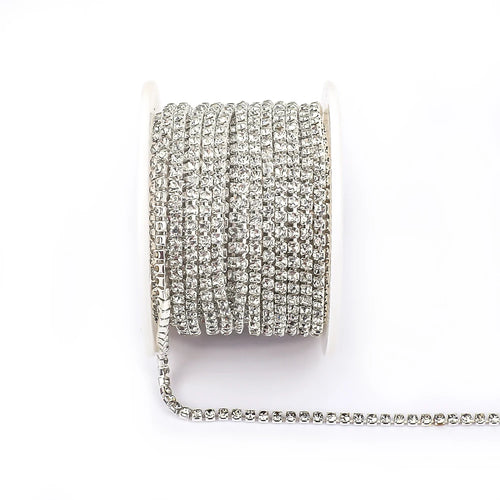 1Yard 10Yards/roll SS6-SS16 Glitter Crystal Rhinestone Chain Sew-On