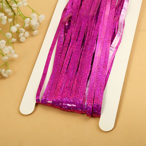 Cheap as a Party Metallic Tinsel Foil Fringe Curtains Backdrop for