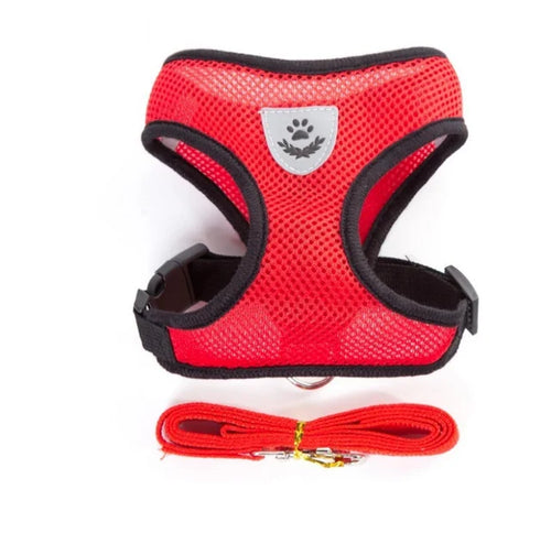 Cat Dog Harness with Lead Leash Adjustable Vest Polyester Mesh