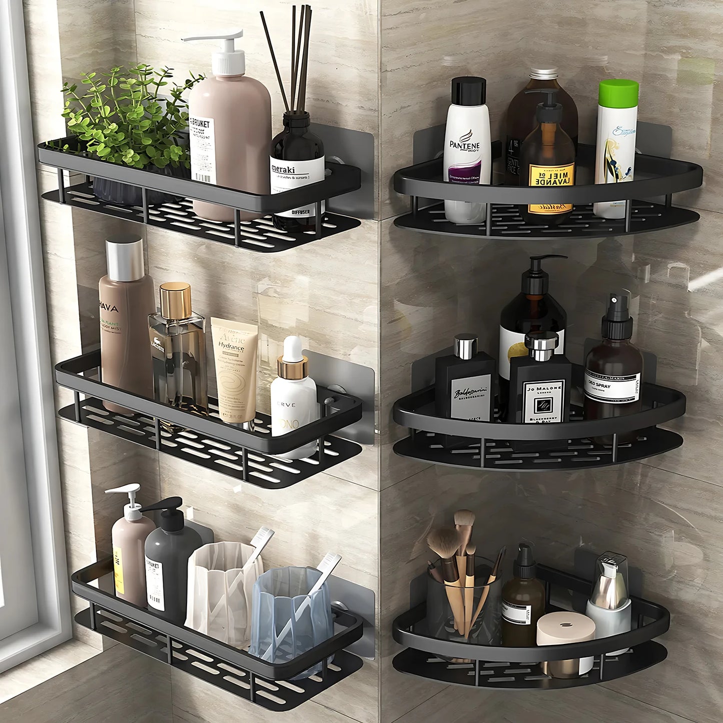 Wall Hanging Corner Rectangular Rack Bathroom Shelf Towel Rack Shelves