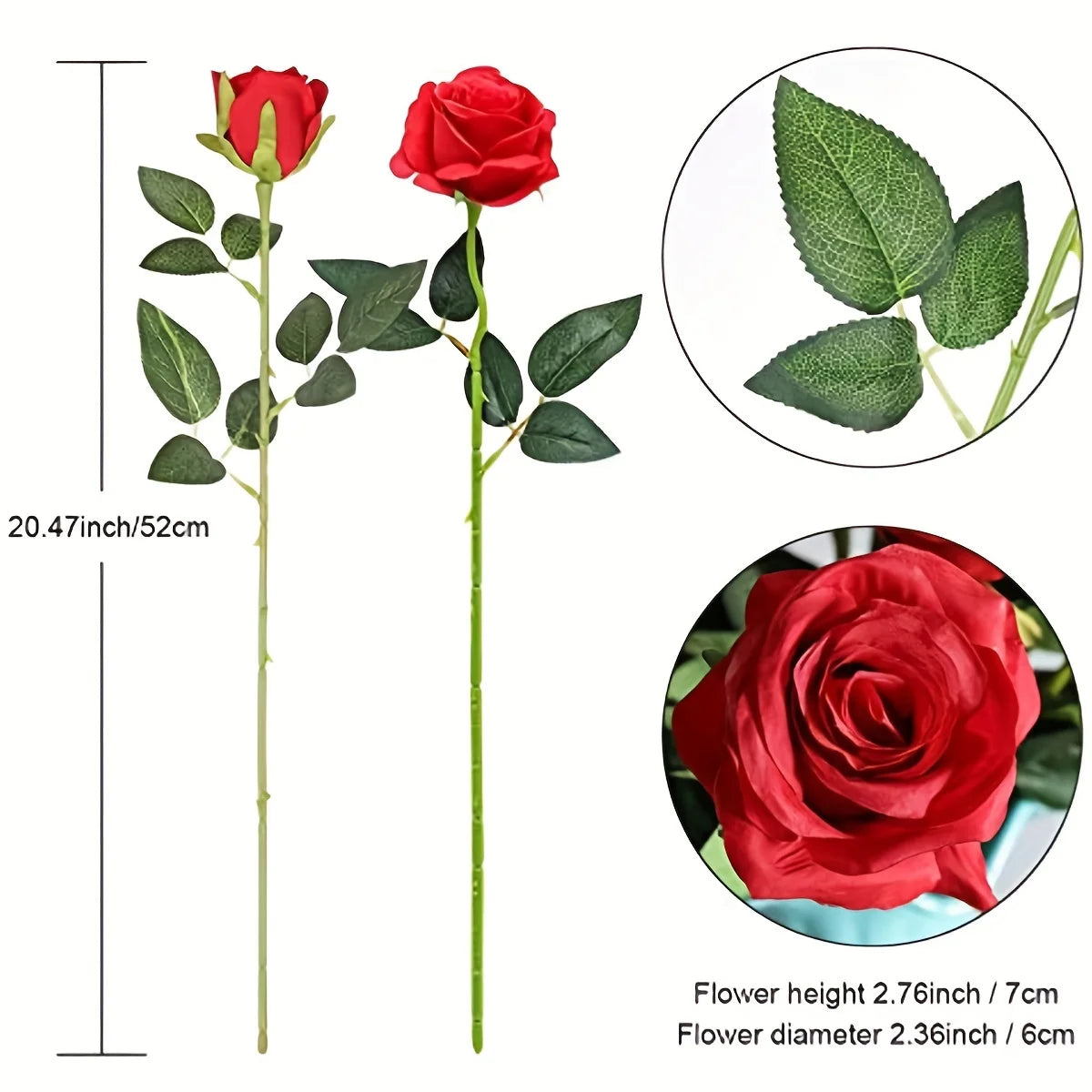 12pcs Realistic Artificial Rose Bouquet for Weddings, Birthdays, and