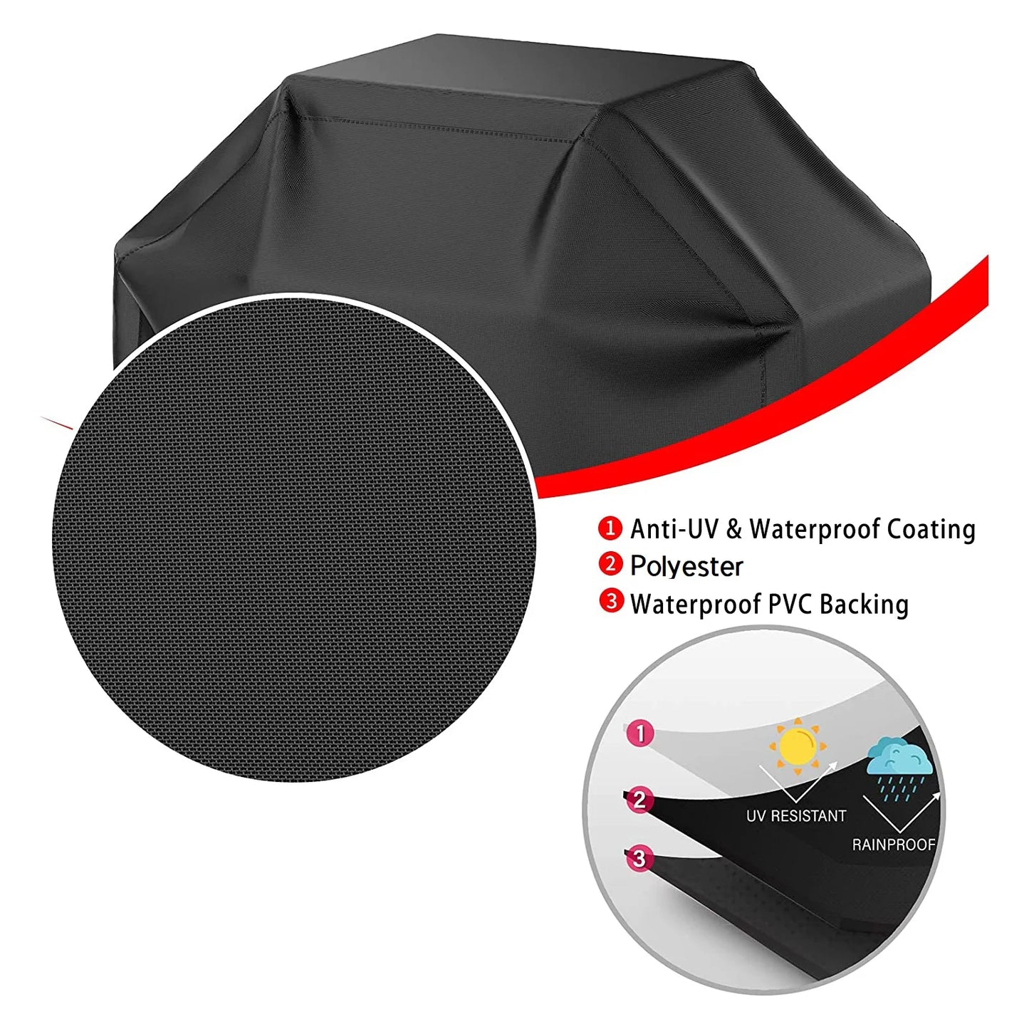 Multiple Size Grill Cover, Heavy Duty Waterproof Barbecue Gas Grill