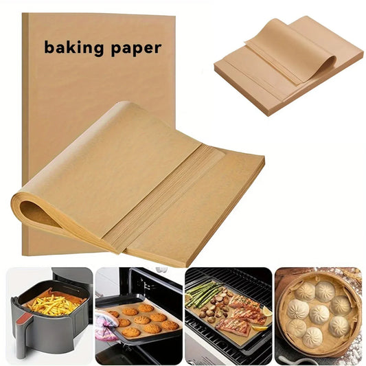 50/100Pcs Unbleached Baking Parchment Paper Sheets for Air Fryer Oven