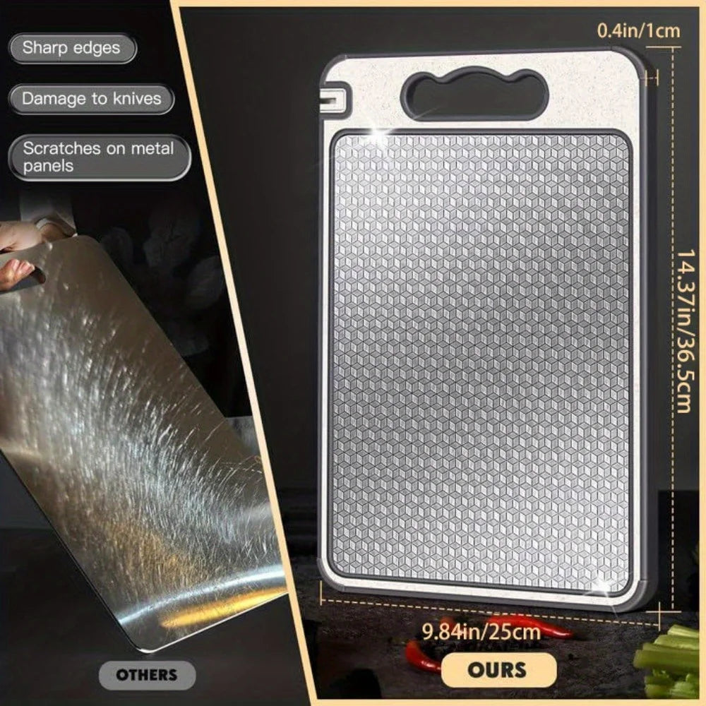 1pcs Stainless Steel Cutting Board Double Sided Chopping Board for