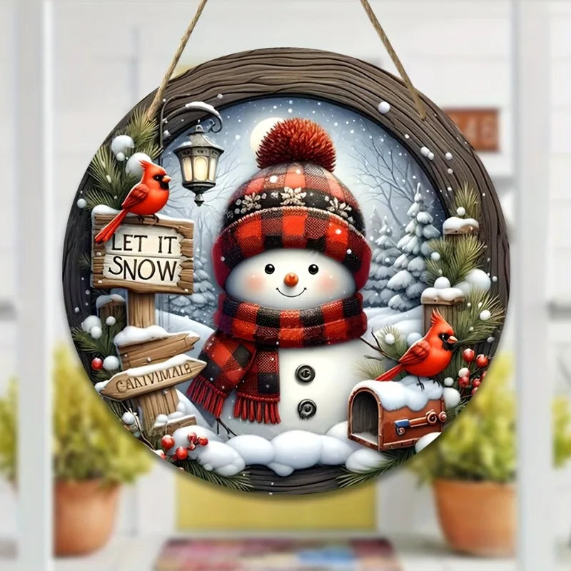7.9" Christmas Wreath Centerpiece Decoration - Acrylic  Round Holiday