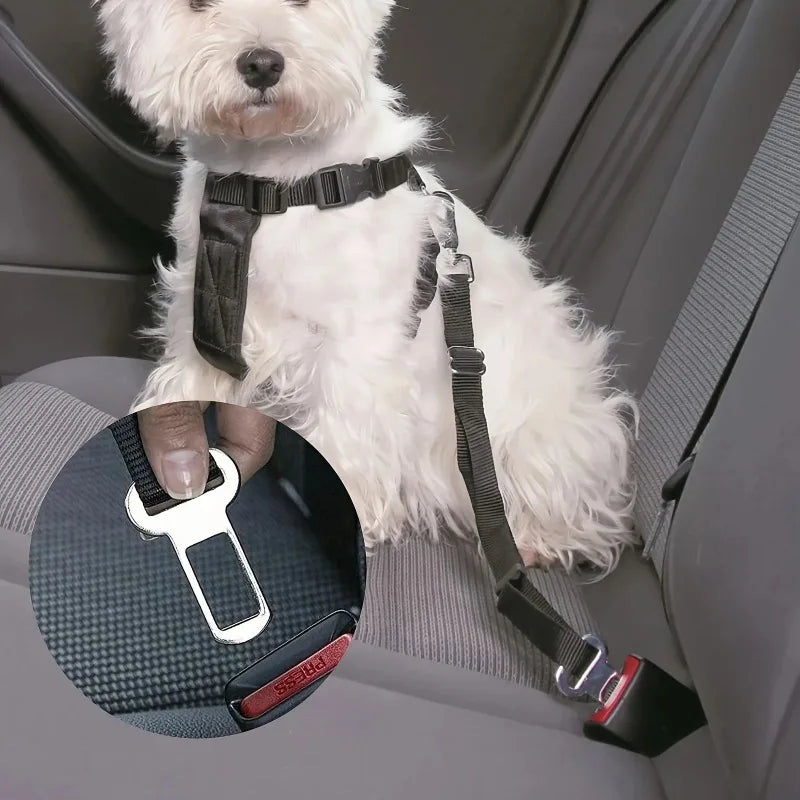 Pet Seat Belt Adapters - Car Metal Clips for Pet Leashes, Compatible