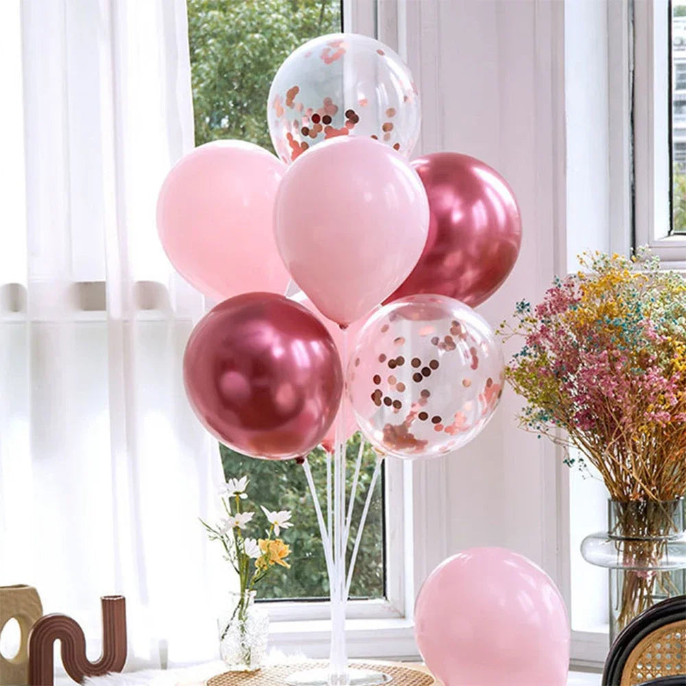 Runto 1set Birthday Balloon Stand Kit, Balloon Stand With Base And