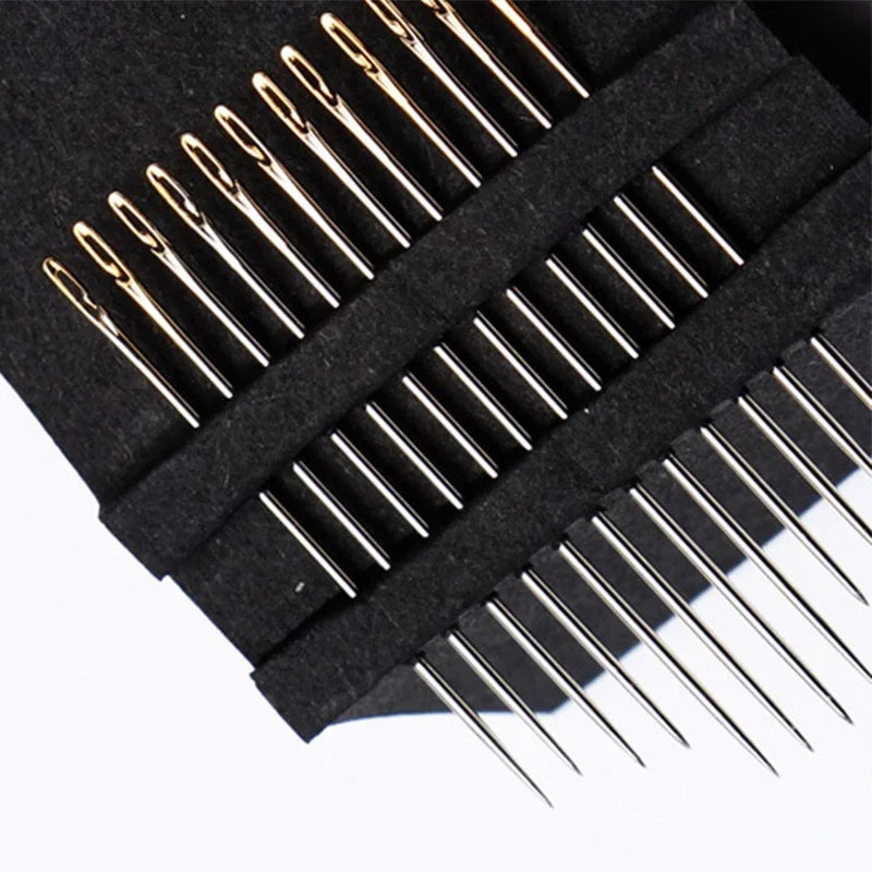 12/36PCS Sewing Needles Multi-size Side Opening Stainless Steel