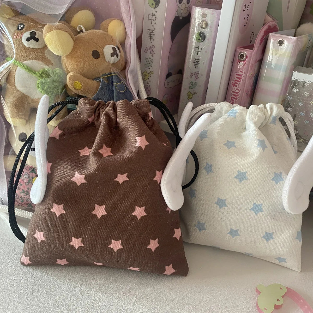 Fashion Portable Bundle Pocket Star Pattern Rope Drawstring Design