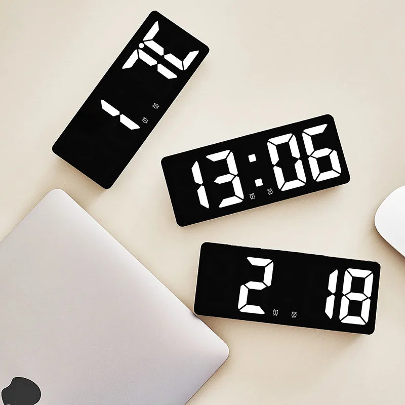 Creative Number Clock Color Nightlight Temperature Calendar Alarm