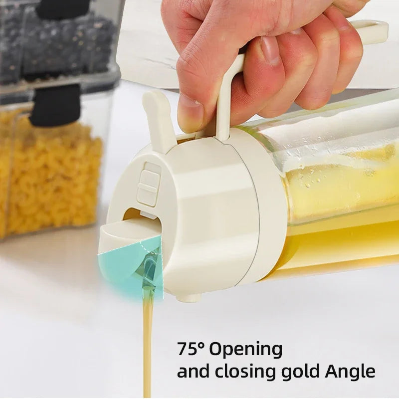 New 470ml Oil Spray Pot 2-in-1 Plastic Household Kitchen Oil Bottle
