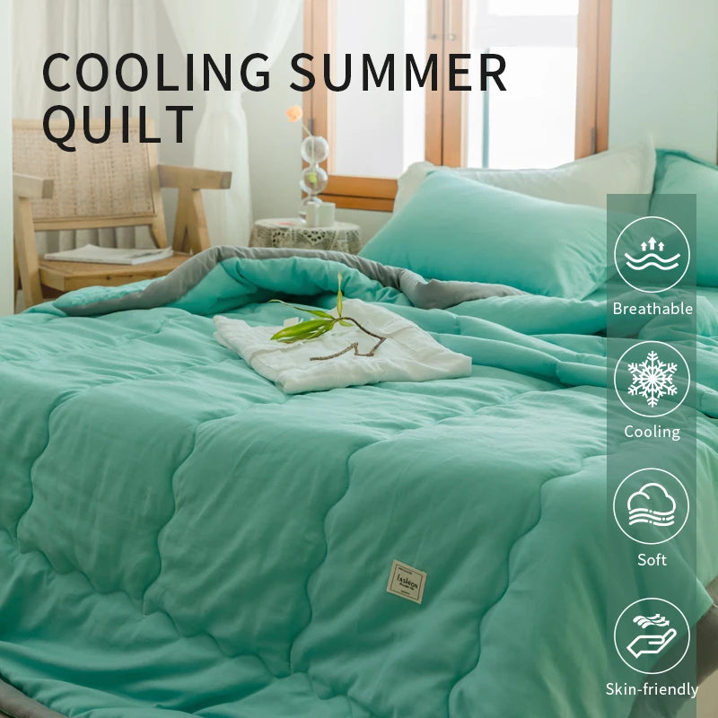 2025 new Japanese polyester cotton quilted summer quilt skin-friendly