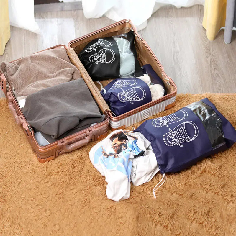 5pcs/set Shoe Storage Bag With Thickened Non-woven Fabric Strap Mouth