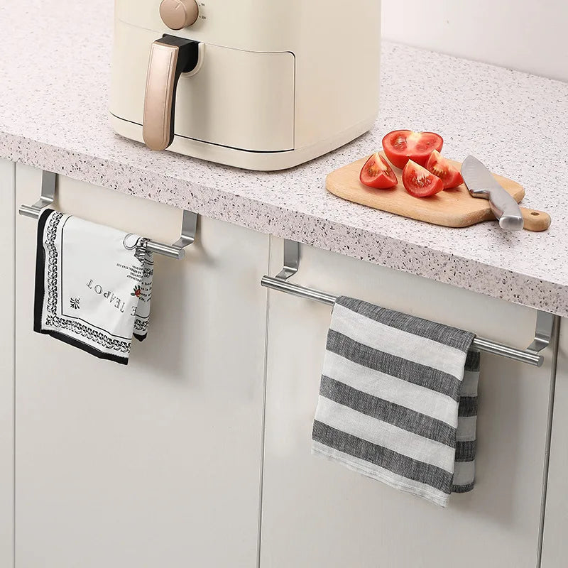 1/2Pcs Towel Rack Over Door Towel Bar Hanging Holder Stainless Steel