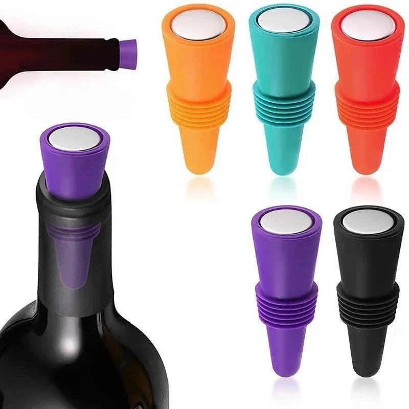 Silicone Wine and Beverage Bottle Cap Set Leak Proof Champagne Bottles