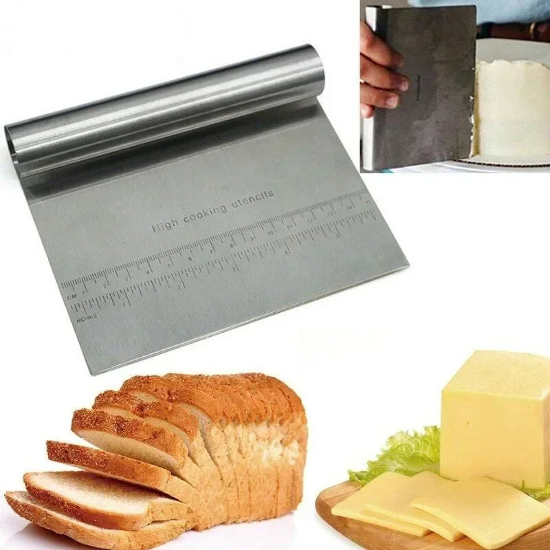 Stainless Steel Scale Cake Scraper DIY Dough Pastry Spatulas