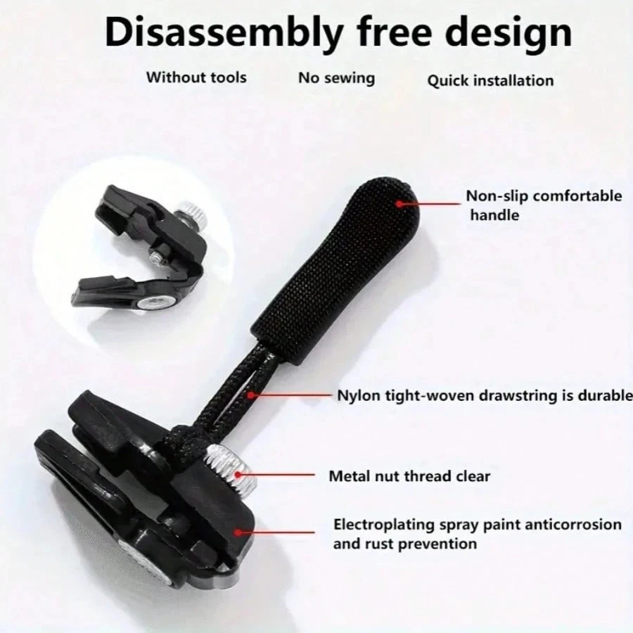 3-12Pcs Universal Zipper Repair Kit Quick Instant Detachable Zipper