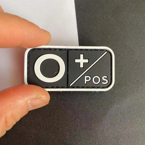 Small Patch with Hook,PVC Blood Type A B AB O POS NEG Emblemen,Patches