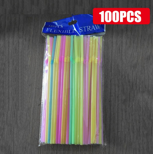 50-1000Pcs Drinking Straws Colorful & Black rietjes Flexible Wedding