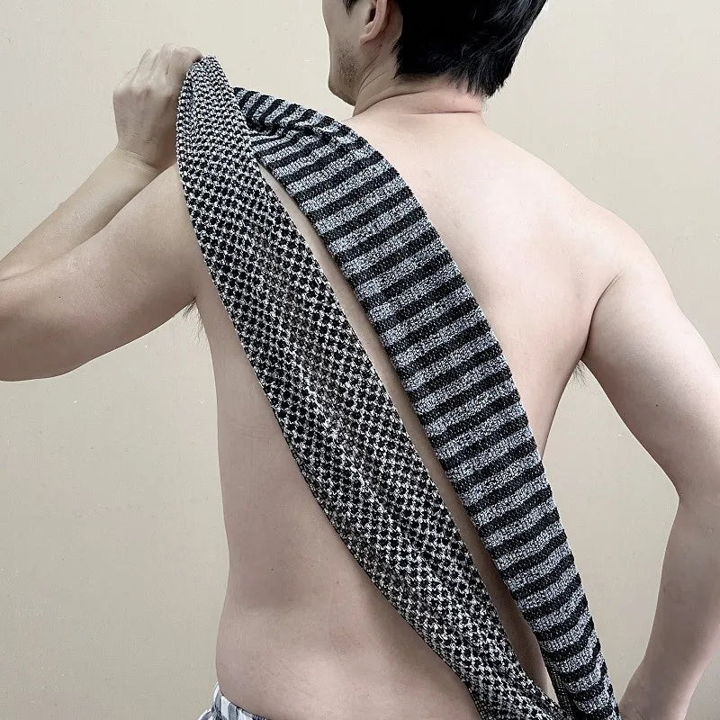 Exfoliating Washcloth Back Scrubber for Shower for Men Silver-ion
