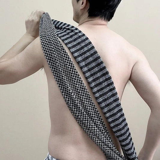 Exfoliating Washcloth Back Scrubber for Shower for Men Silver-ion