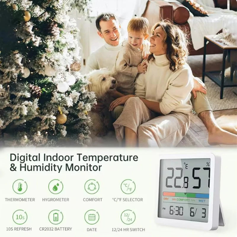 2024 New Digital Home Indoor Temperature Humidity Meter LCD Digital